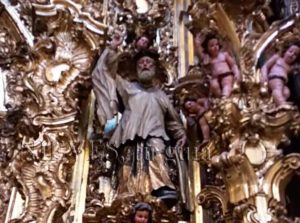 Details of the altarpieces inside the Church of El Salvador in Seville