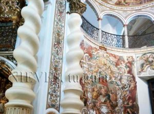 Fresh paintings of the Church of San Luis de los French in Seville
